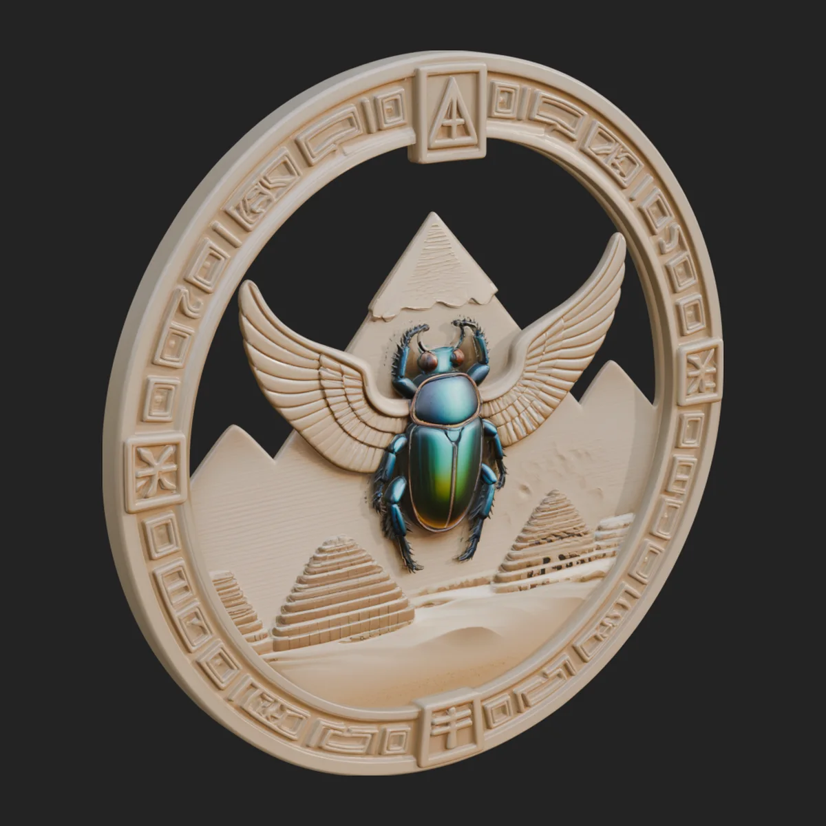 Egyptian Scarab Wall Plaque Design 2