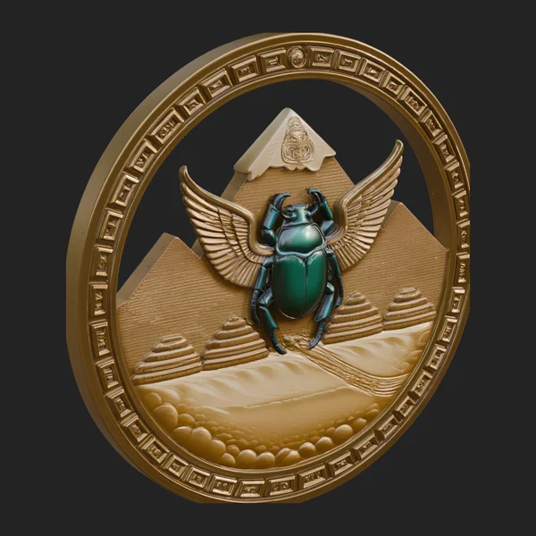 Egyptian Scarab Wall Plaque Design 3