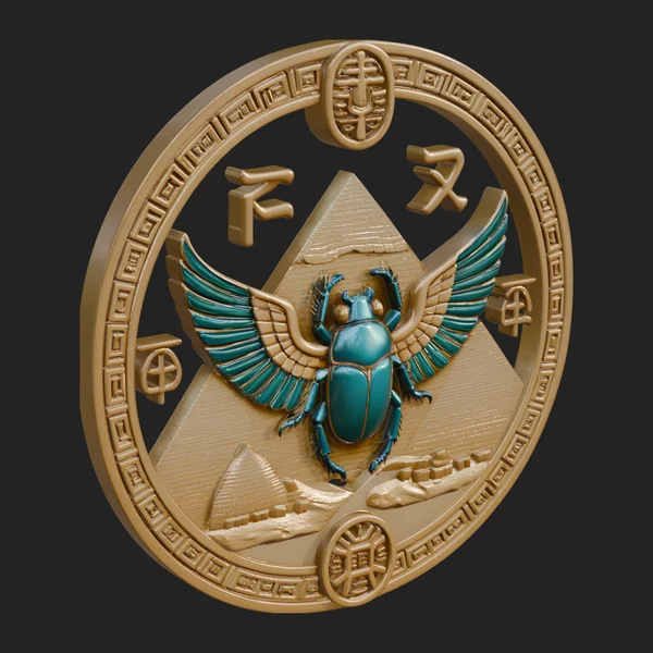 Egyptian Scarab Wall Plaque Design 4