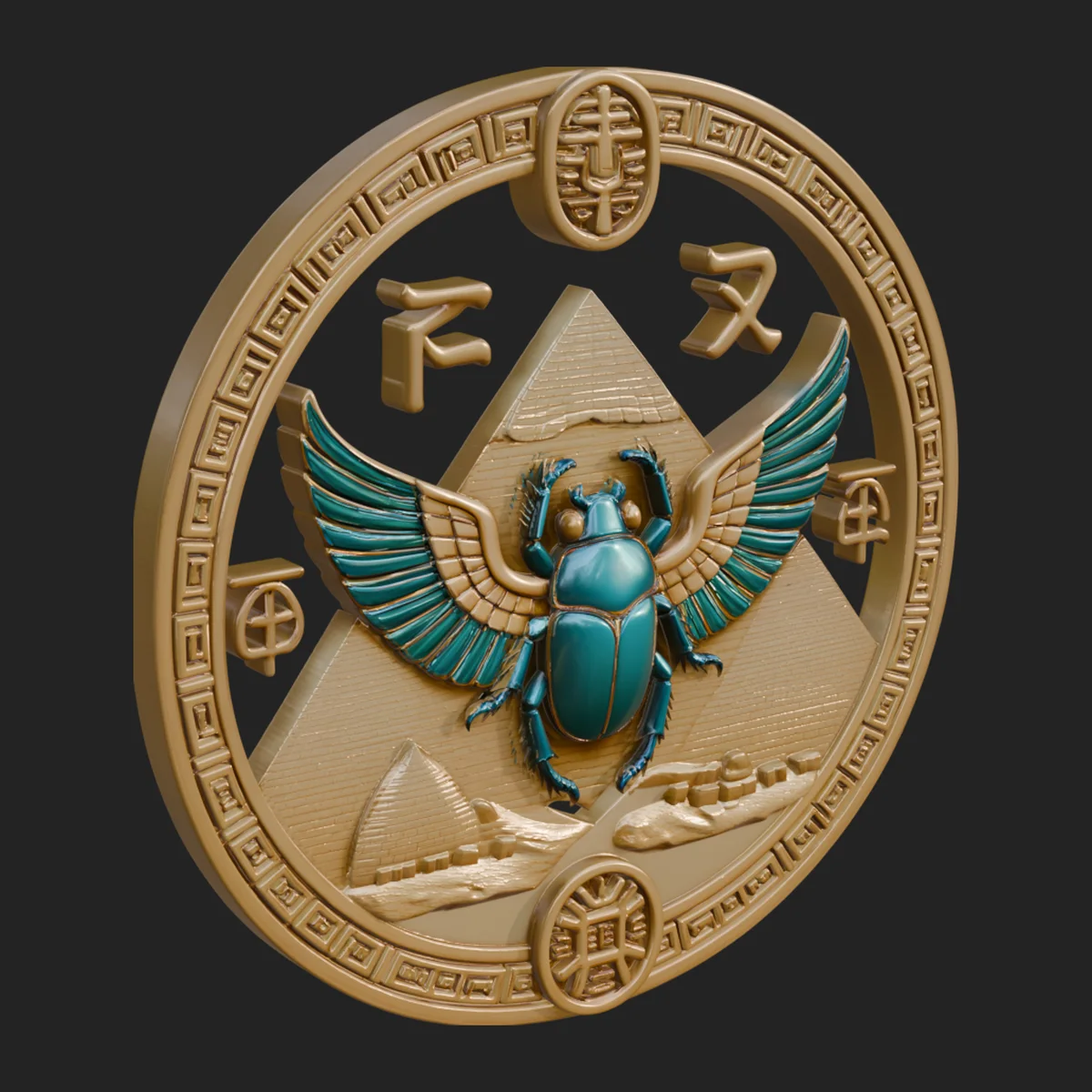 Egyptian Scarab Wall Plaque Design 4