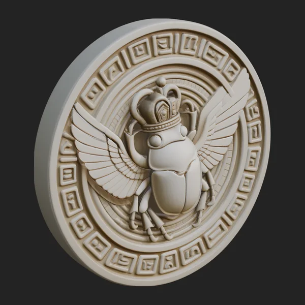 Egyptian Scarab Wall Plaque Design 6