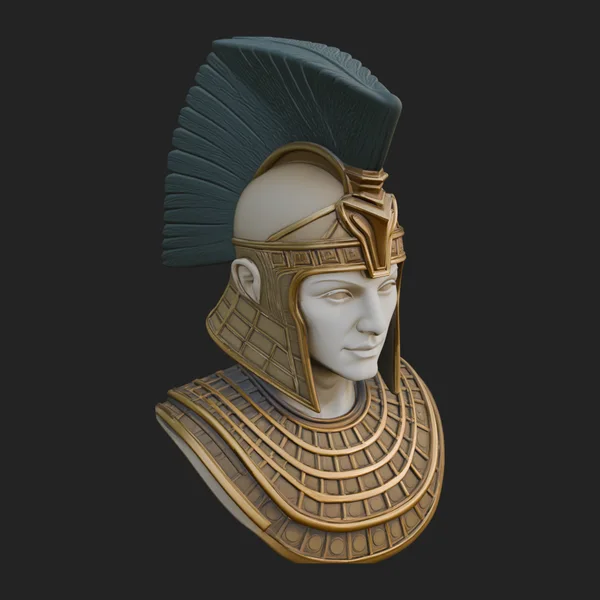 Egyptian Warrior Bust Statue Design 1