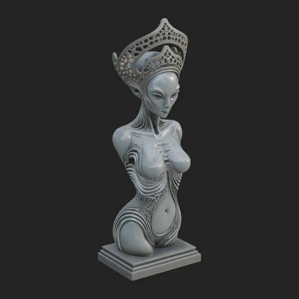 Elegant Alien Queen Statue Design 1