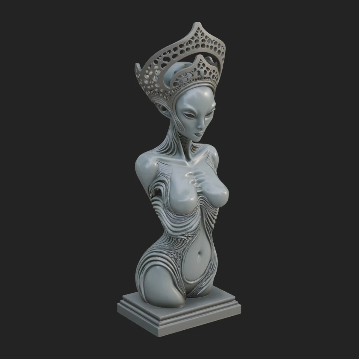 Elegant Alien Queen Statue Design 1
