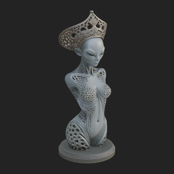 Elegant Alien Queen Statue Design 2