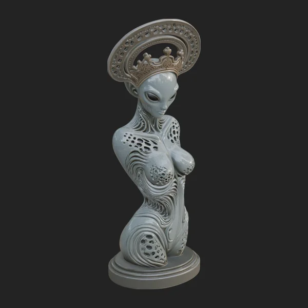 Elegant Alien Queen Statue Design 3