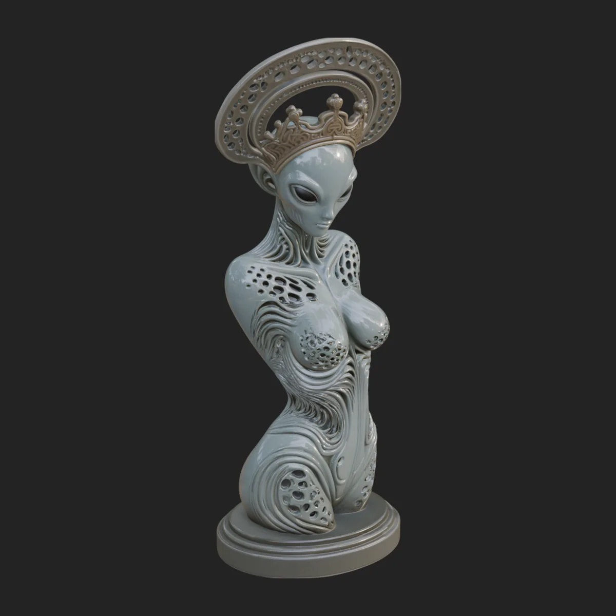 Elegant Alien Queen Statue Design 3