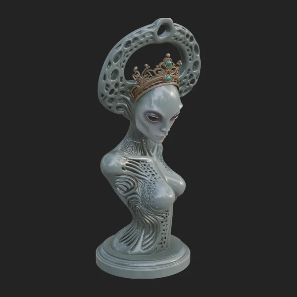 Elegant Alien Queen Statue Design 4