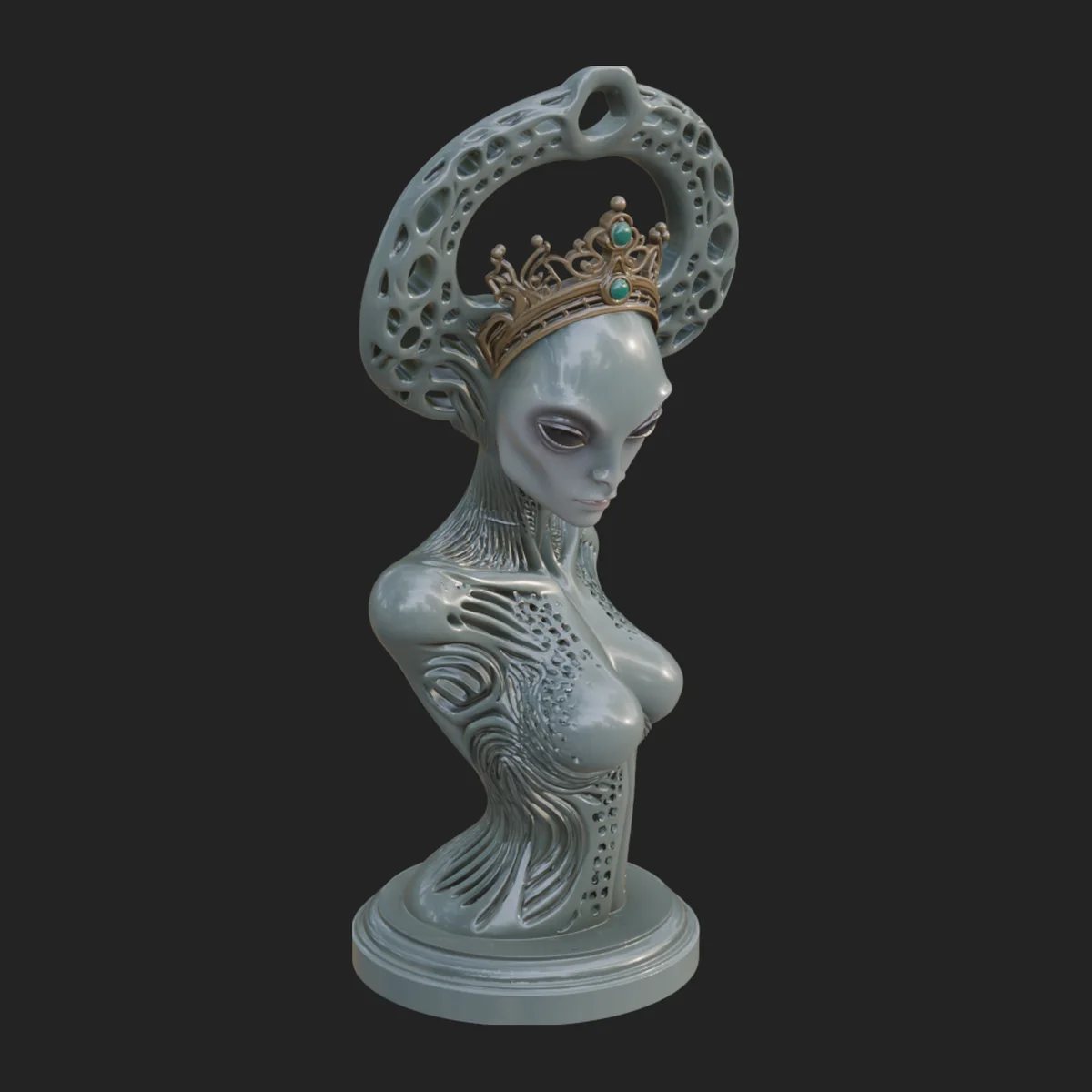 Elegant Alien Queen Statue Design 4