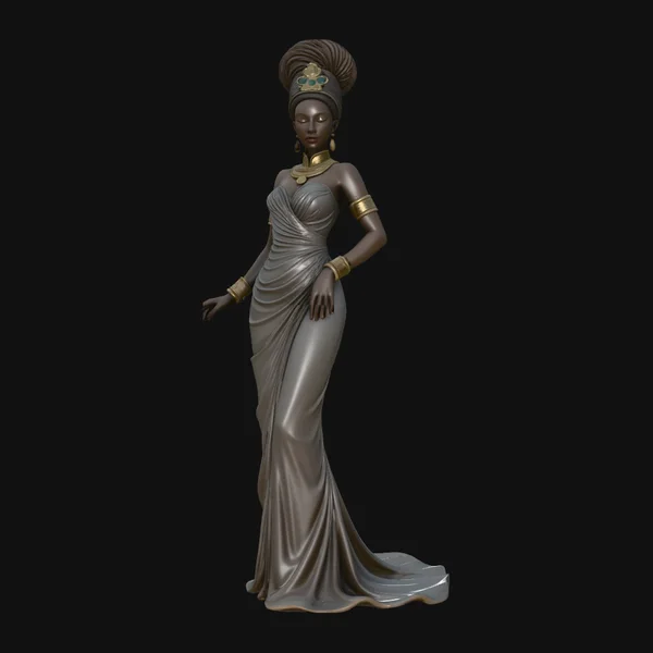Elegant Evening Gown Lady Statue Design 1