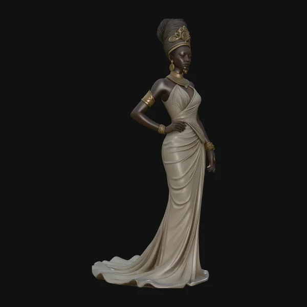 Elegant Evening Gown Lady Statue Design 4