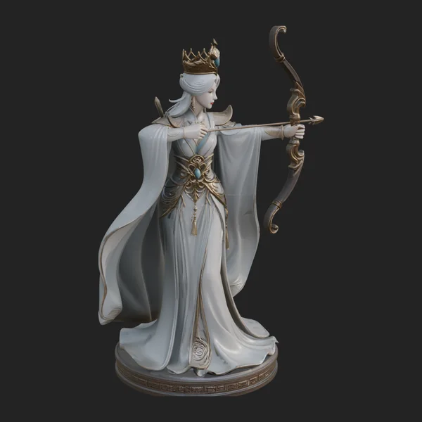 Elven Archer Queen Statue Design 1