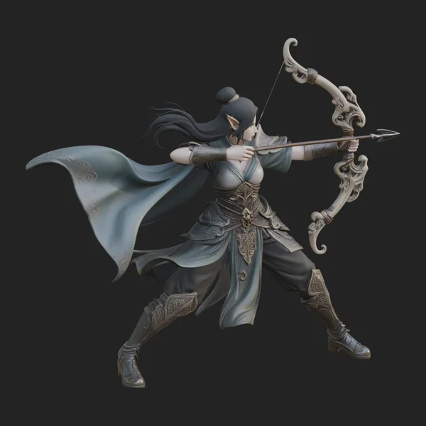 Elven Archer Queen Statue Design 4