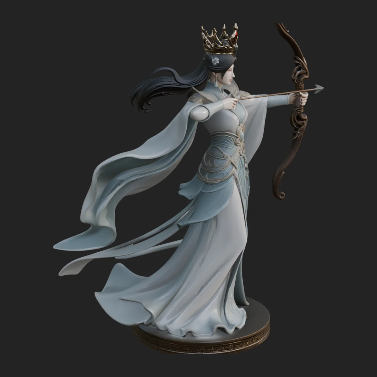 Elven Archer Queen Statue Design 6