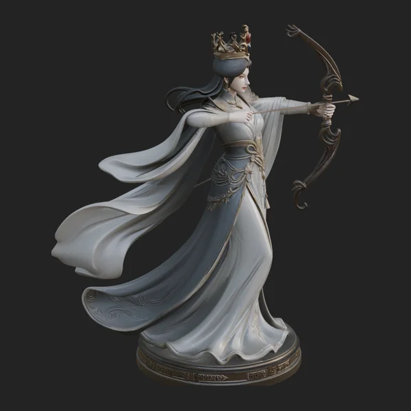 Elven Archer Queen Statue Design 7