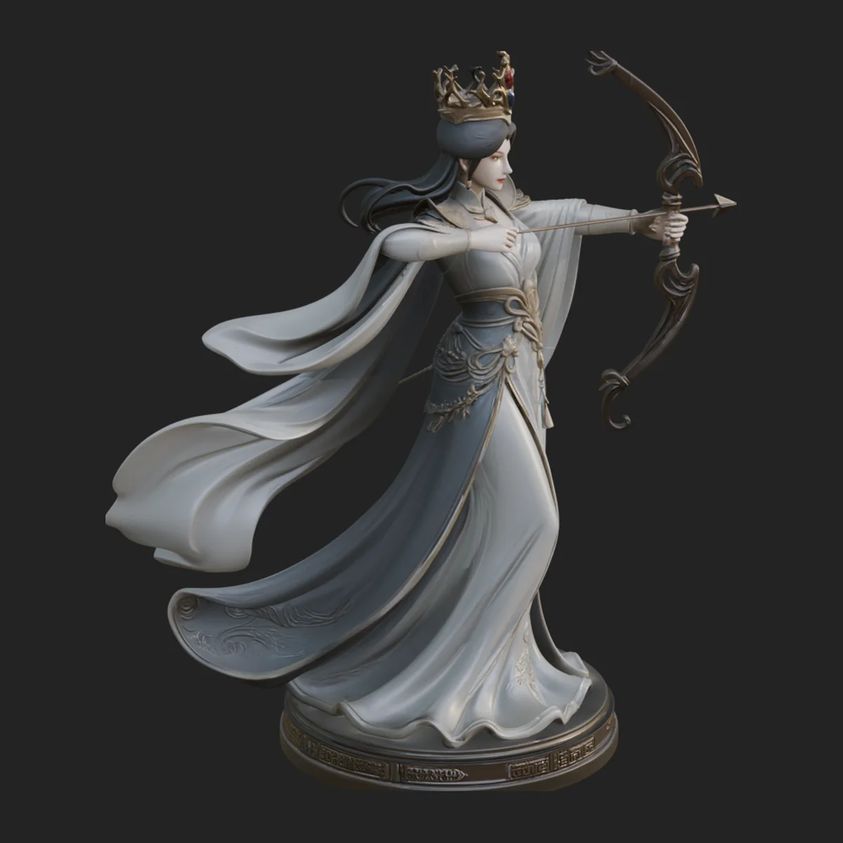 Elven Archer Queen Statue Design 7