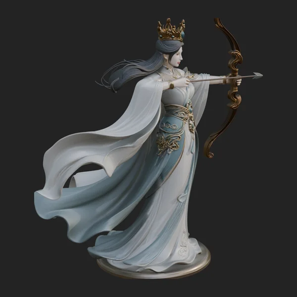 Elven Archer Queen Statue Design 8