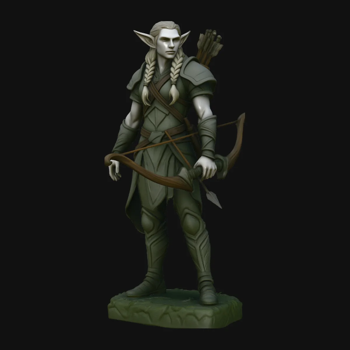 Elven Archer Statue Design 1