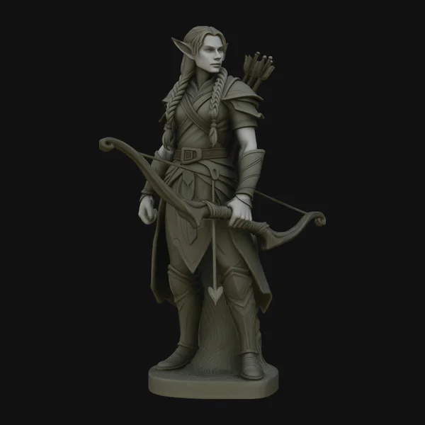 Elven Archer Statue Design 2
