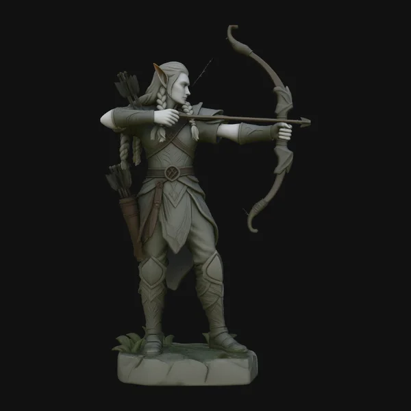 Elven Archer Statue Design 3