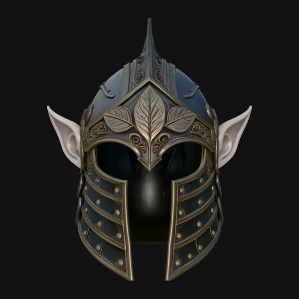 Elven Knight Helmet Statue Design 3
