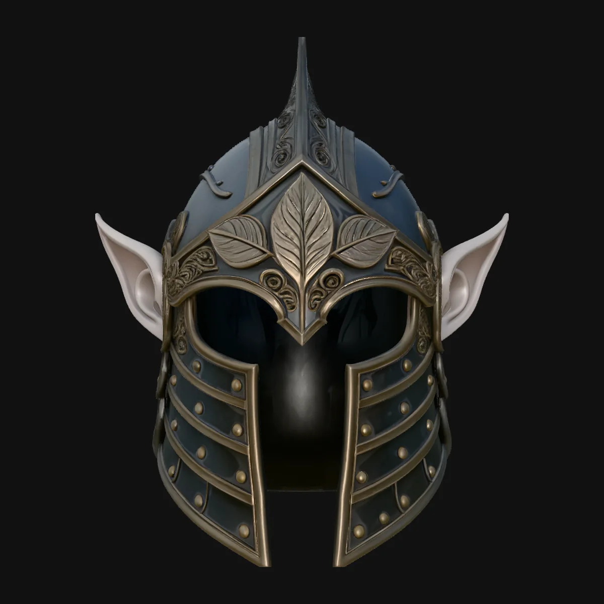 Elven Knight Helmet Statue Design 3