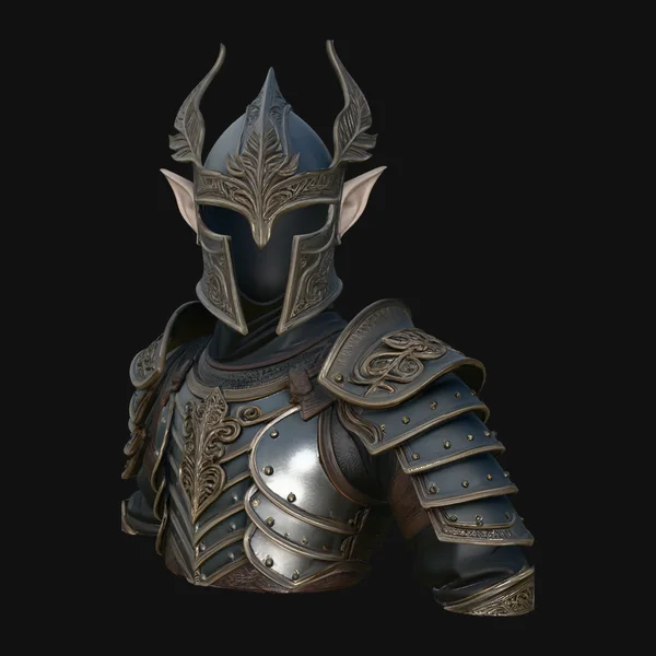 Elven Knight Helmet Statue Design 4