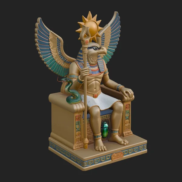 Enthroned Egyptian God Statue Design 2