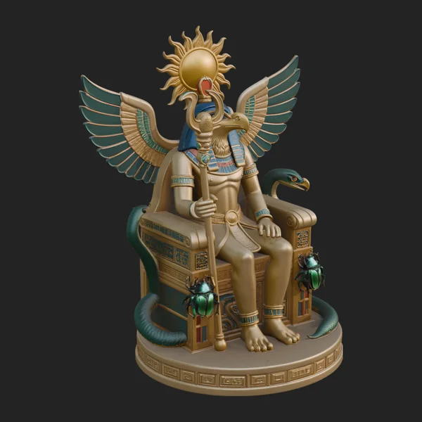 Enthroned Egyptian God Statue Design 3