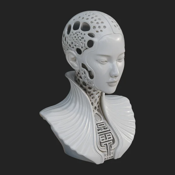 Ethereal Lace Woman Bust Statue Design 2