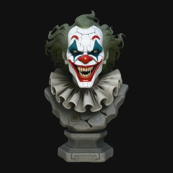 Evil Clown Bust Statue Design 1