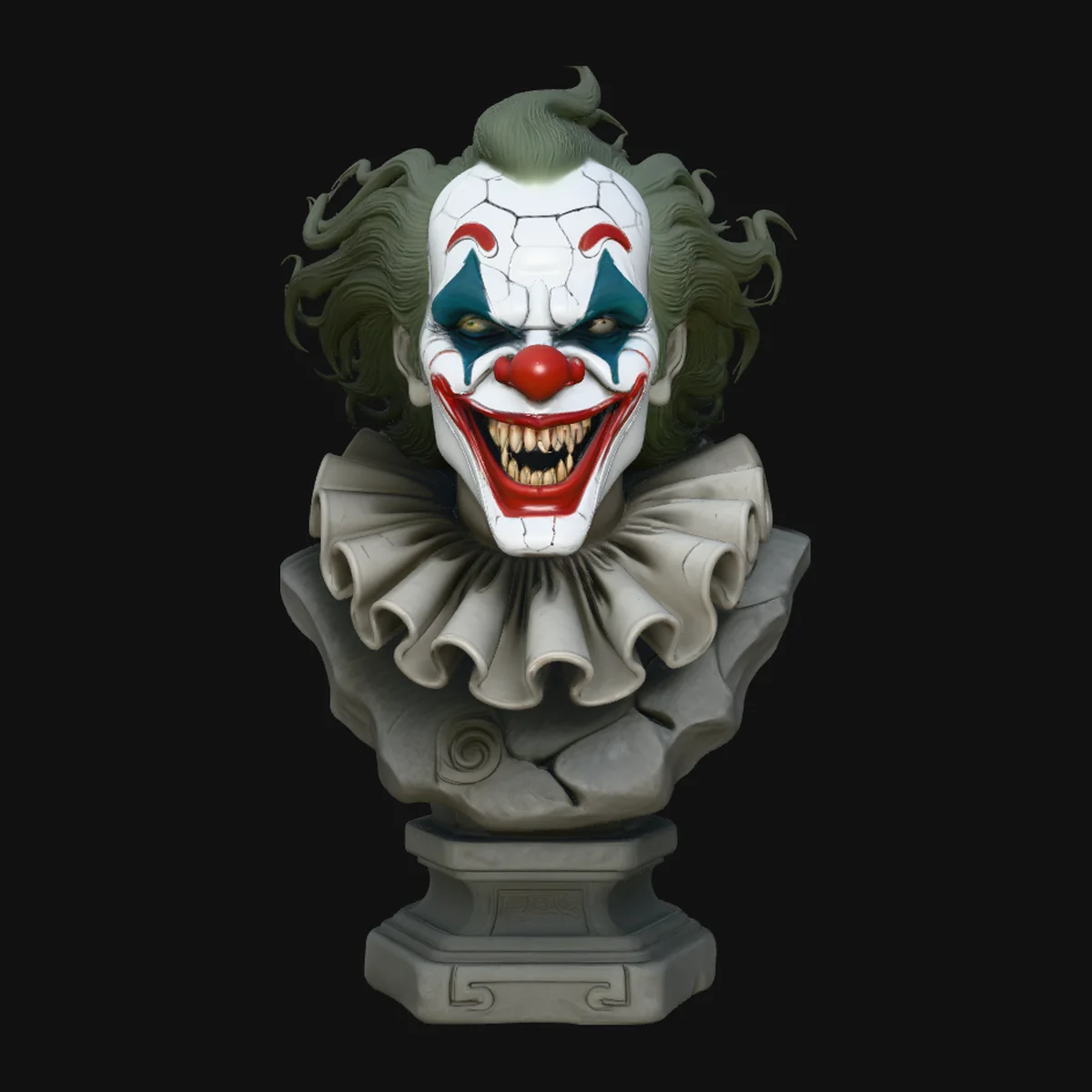 Evil Clown Bust Statue Design 1