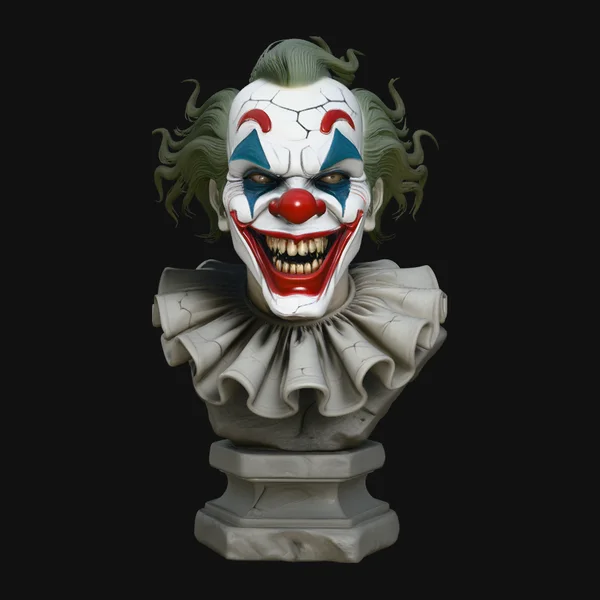 Evil Clown Bust Statue Design 2