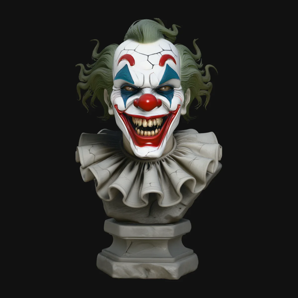 Evil Clown Bust Statue Design 2