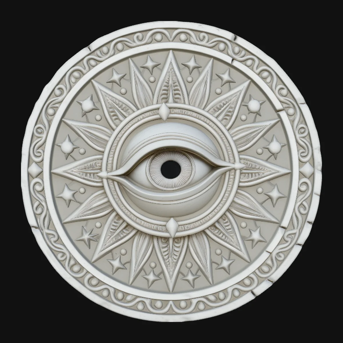 Evil Eye Sun Medallion Pendant Design 1