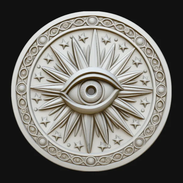 Evil Eye Sun Medallion Pendant Design 3