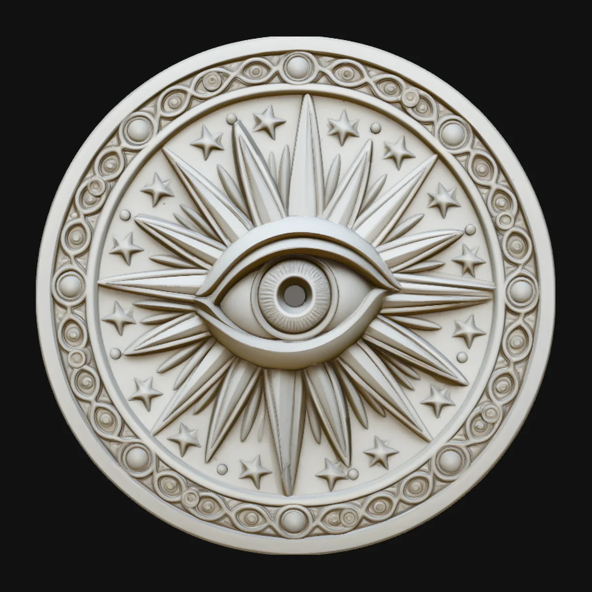 Evil Eye Sun Medallion Pendant Design 3