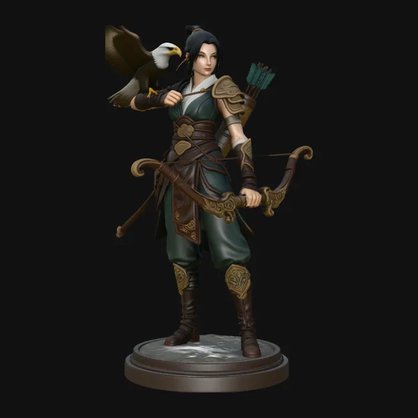 Female Archer with Eagle Statue Design 1