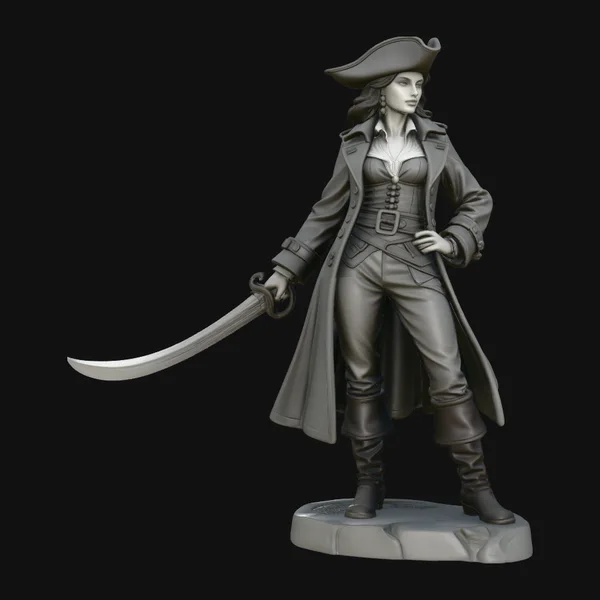 Female Pirate Captain Statue Design 1
