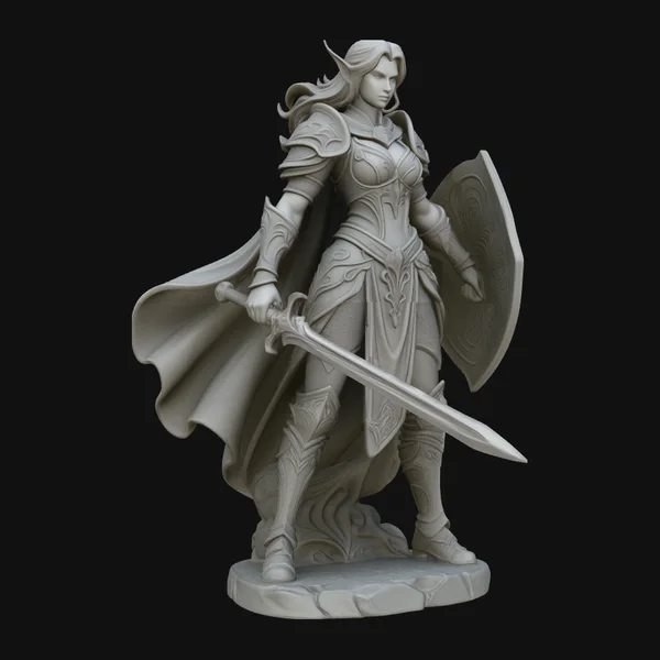 Female Warrior with Shield Statue Design 5
