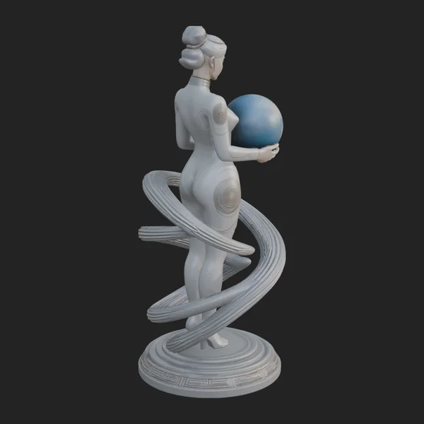Figure Holding Globe Statue Design 2
