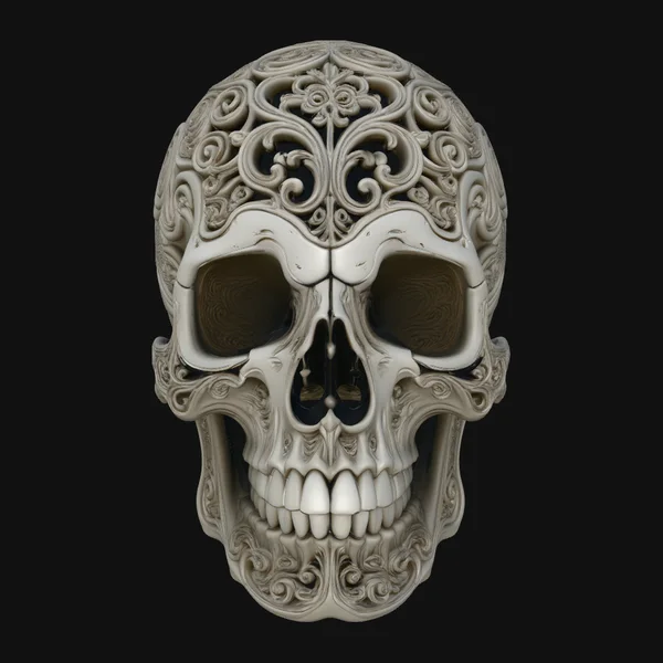 Filigree Carved Skull Statue Design 1