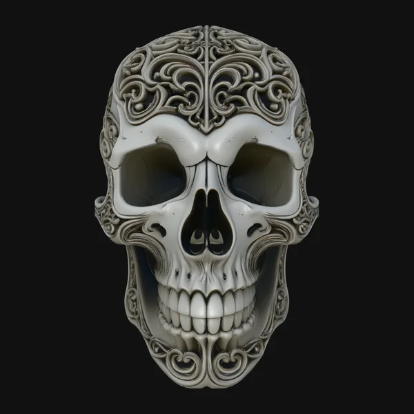 Filigree Carved Skull Statue Design 3