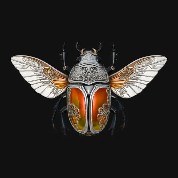 Filigree Winged Beetle Statue Design 3
