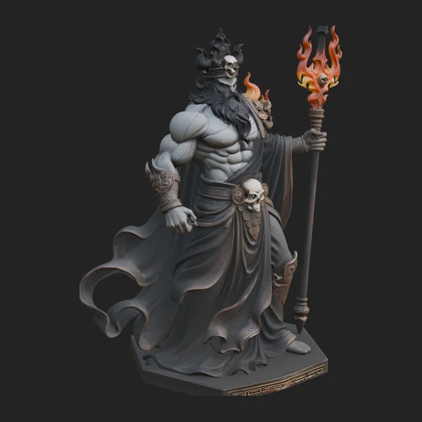 Flame Crowned Death God Statue Design 2