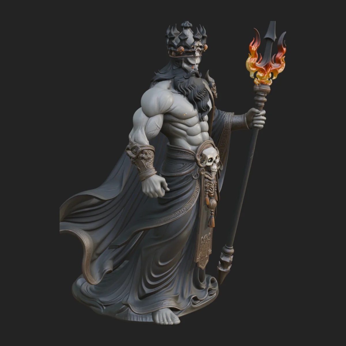 Flame Crowned Death God Statue Design 3