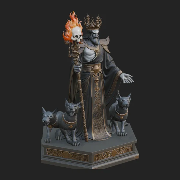 Flame Crowned Death God Statue Design 4