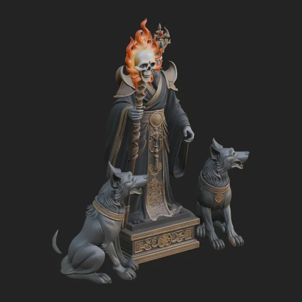 Flame Crowned Death God Statue Design 5