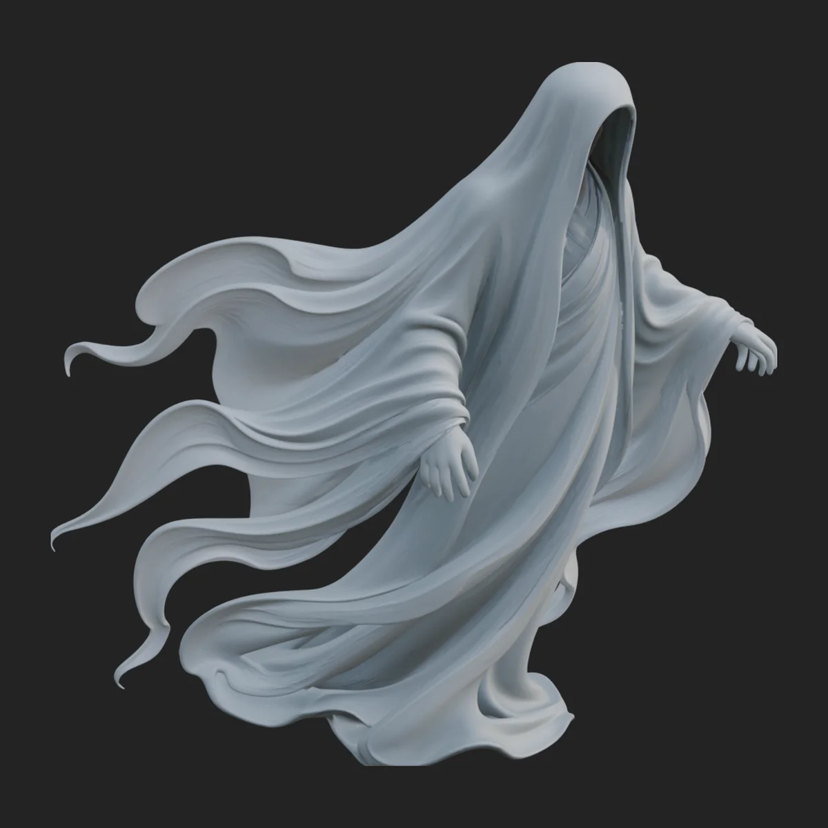 Floating Ghost Statue Design 2