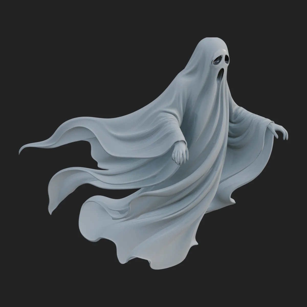 Floating Ghost Statue Design 3